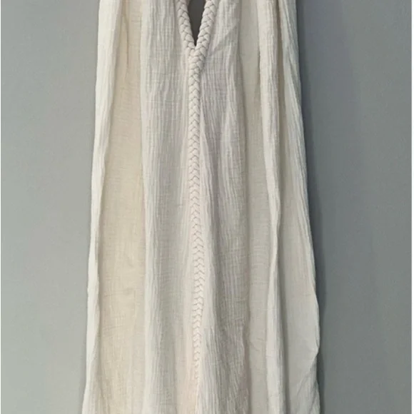 Aya Sacred Wear Off-White Simple Organic Cotton Boho Wedding Maxi Dress XS-L - Picture 4 of 13